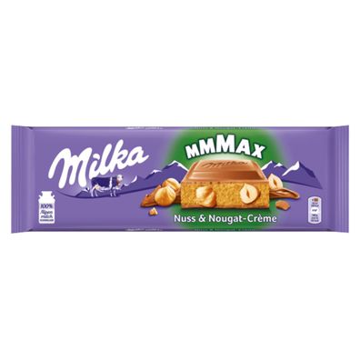 Milka Mmmax Nuss Nougat Creme gefüllte Alpenmilch Schokolade XXL 300g