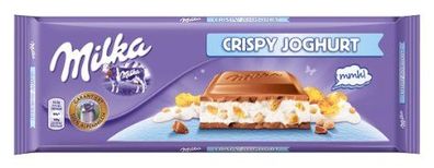 Milka Crispy Joghurt gefüllte Alpenmilch Schokolade Großpackung 300g