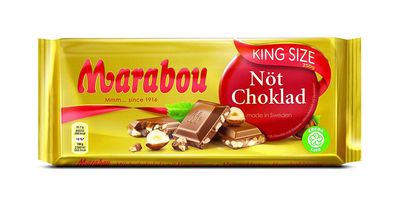 Marabou Vollmilch-Nuß Schokolade mit gebrochenen Haselnussstücken 250g