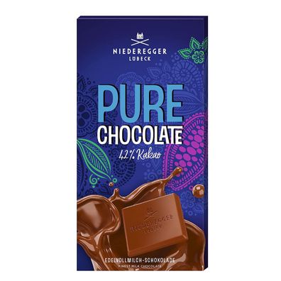 Niederegger Pure Chocolate Edelvollmilch Schokoladen Tafel 100g