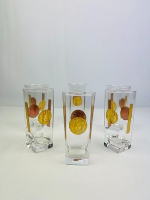 Longdrink 6er Set Whiskygläser Gläser Mäander Gold Kristall Luxus Edel Dinner Gläser