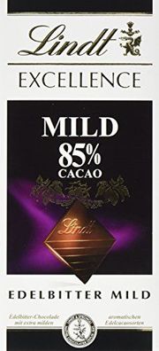 Lindt & Sprüngli Excellence 85 % Mild, 4er Pack (4 x 100 g)