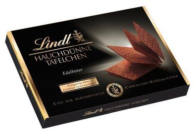 Lindt & Sprüngli Hauchdünne Täfelchen Edelbitter, 2er Pack (2 x 125 g)