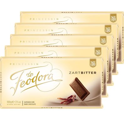 Feodora Tradition Tafel aus Zartbitterschokolade 100g 5er Pack