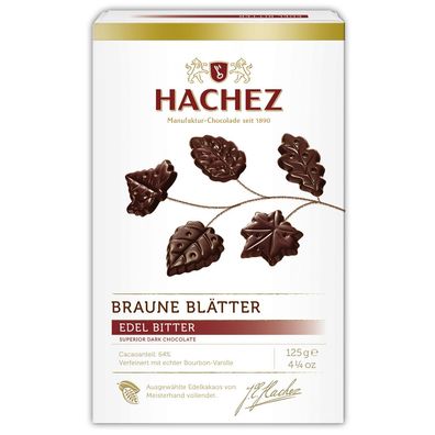 Hachez Braune Blaetter Edel Bitter