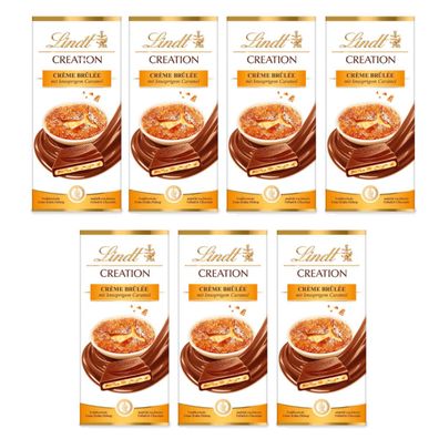 Lindt Creation Creme Brulee mit knusprigem Caramel 150g 7er Pack