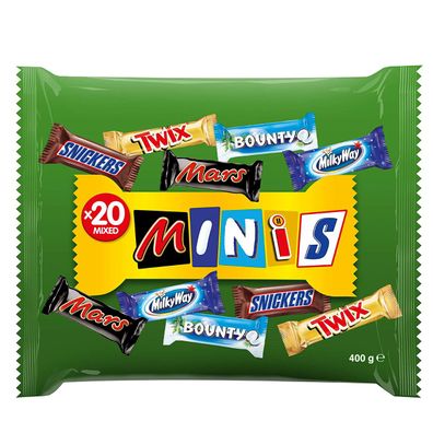 Mars mixed Minis ein Mix aus 20 Mini Schokoriegeln mit 5 Sorten 400g