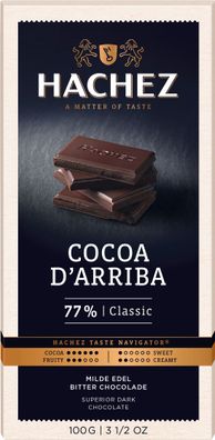 Hachez Cocoa Arriba Classic Edel Bitter Schokoladen Tafel 100g