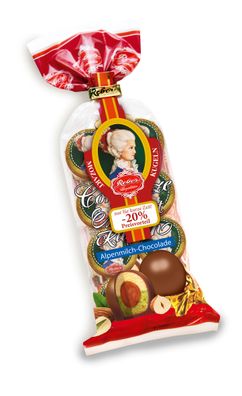 Constanze Mozart Kugeln umhüllt mit 2 Schichten Alpenmilch Schokolade