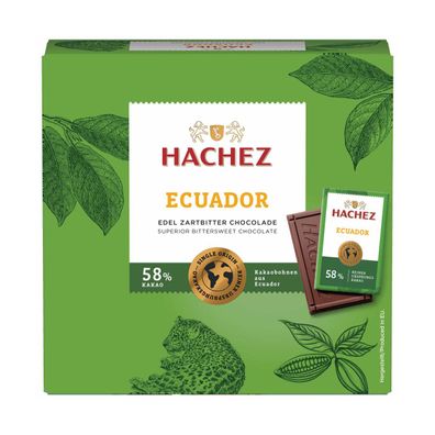 Hachez Ursprungstäfelchen Ecuador Edel Zartbitter Schokolade 165g