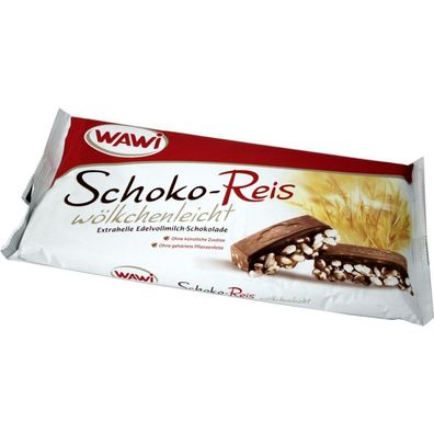 WAWI Schoko Reis Crispie Tafel in Edelvollmilch Schokolade 200g