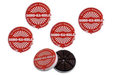 SCHO KA KOLA die Dose mit 16 Ecken Zartbitterschokolade 100g 5er Pack