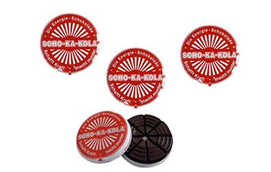 SCHO KA KOLA die Dose mit 16 Ecken Zartbitterschokolade 100g 4er Pack