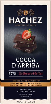 Hachez Cocoa d Arriba Erdbeere Pfeffer Bitter Schokolade 100g