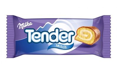 Milka Tender Milk umhüllt mit Alpenmilch Schokolade kleiner Kuchen 37g