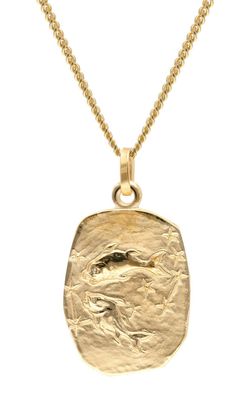 trendor Schmuck Fische Sternzeichen Gold 333 / 8K mit vergoldeter Silberkette 15404-
