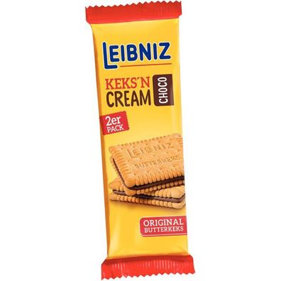 Leibniz Keksn Cream Choco Keks mit Schoko 2er Snack Pack 38g