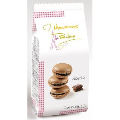 Macarons de Pauline Schokolade 6 Makronentörtchen mit Füllung 72g