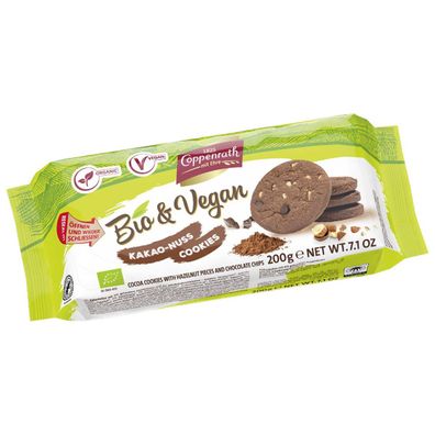 Coppenrath Bio und Vegane Kakao Nuss Cookies mit Haselnüssen 200g
