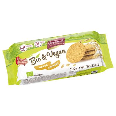 Coppenrath Bio und Vegan Hafer Cookies für Veganer geeignet 200g