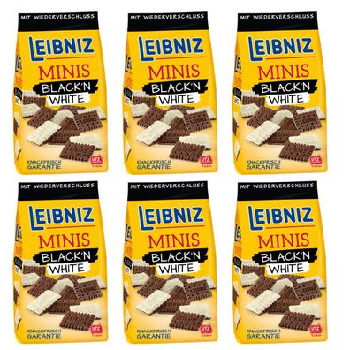 Minis Black n White Butterkekse mit weißer Schokolade 125g 6er Pack