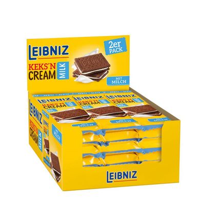 Leibniz Keksn Cream Milk Doppelkeks mit Milchcreme 38g 18er Pack