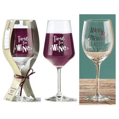 Gilde Weinglas Wein Rotwein Glas Time for Wine Tisch Deko Wein und Freunde NEU