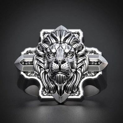 Cooler Löwen Damen/ Herren Ring aus Edelstahl