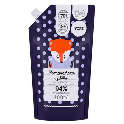YOPE Natürliches Baby-Duschgel - Apfel und Orange - Vorrat 400ml