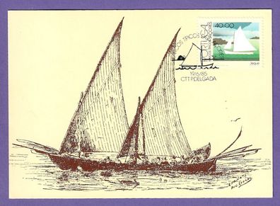 FDC Portugal Azoren Typische Boote der Azoren 19.6.1985