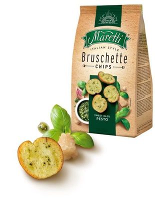 Maretti Bruschette Sweet Basil Pesto Gebackene Weißbrotscheiben 150g 6er Pack