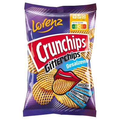 Lorenz Crunchips Gitterchips gesalzene in Kartoffel Chips 150g