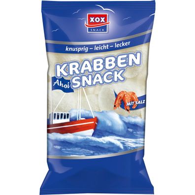 XOX Krabben Snack gesalzene Garnelenchips knusprig leicht 215g