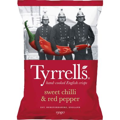 Tyrrells Handcooked Sweet Chilli Chips glutenfrei vegan 150g