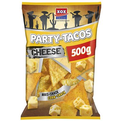 XOX Party Tacos Nacho Käsegeschmack Mais Snack und Corn Snack 500g