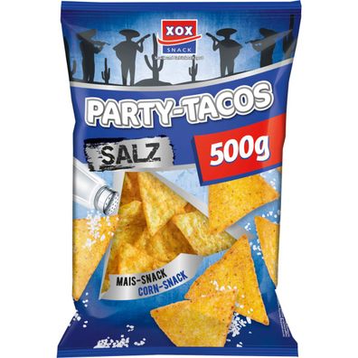 XOX Party Tacos Salz knusprige leckere Maischips mit Salz 500g