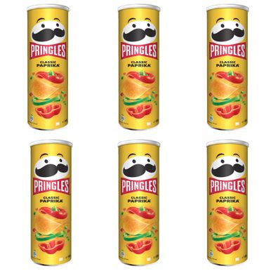 Pringles Classic Paprika Geschmack Stapelchips 185g 6er Pack