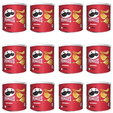 Pringles Original gesalzene knusprige Stapelchips 40g 12er Pack