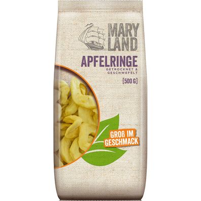 Maryland Apfelringe getrocknet und geschwefelt fruchtiger Snack 500g