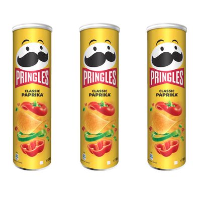 Pringles Classic Paprika Geschmack Stapelchips 185g 3er Pack