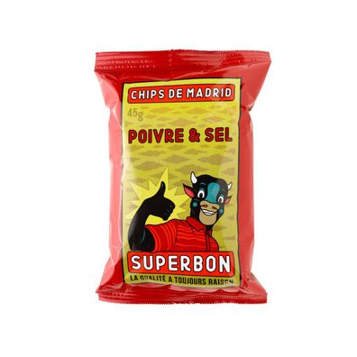 Superbon Chips Poivre und Sel Kartoffelchips mit Pfeffer und Salz 135g