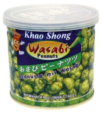 Khao Shong Erdnüsse mit Wasabi extrascharfes Aroma 140g 6er Pack