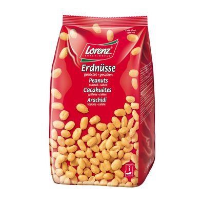 Lorenz Erdnüsse geröstet und gesalzene Erdnusskerne Snack 1000g