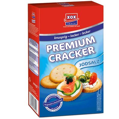 XOX Cracker mit Jodsalz goldgelb gebackene Weizensnacks 200g