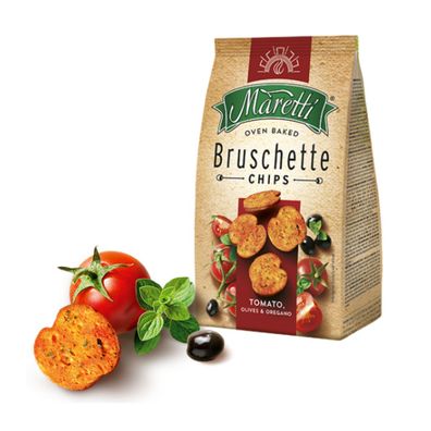 Maretti Bruschette Chips mit Tomate Olive und Oregano Geschmack 150g