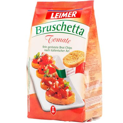 Leimer Bruschetta geröstete Brot Chips mit Tomate verfeinert 150g