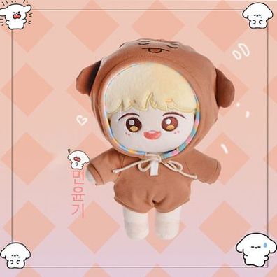 Kpop BTS SUGA Plüsch Puppe mit Kleidung Kinder Spielzeug Stofftier Geschenk 22cm