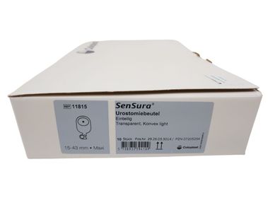 10 Stück SenSura Urostomiebeutel Einteilig transp. Konvex light 15-43mm