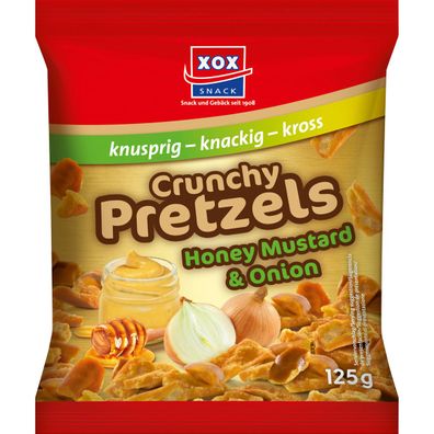XOX Crunchy Pretzels Honey Mustard und Onion Brezelstückchen 125g