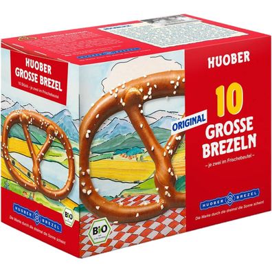 Huober Bio Grosse Knusper Brezel Original Geschmack 5 x 2 Stück 200g